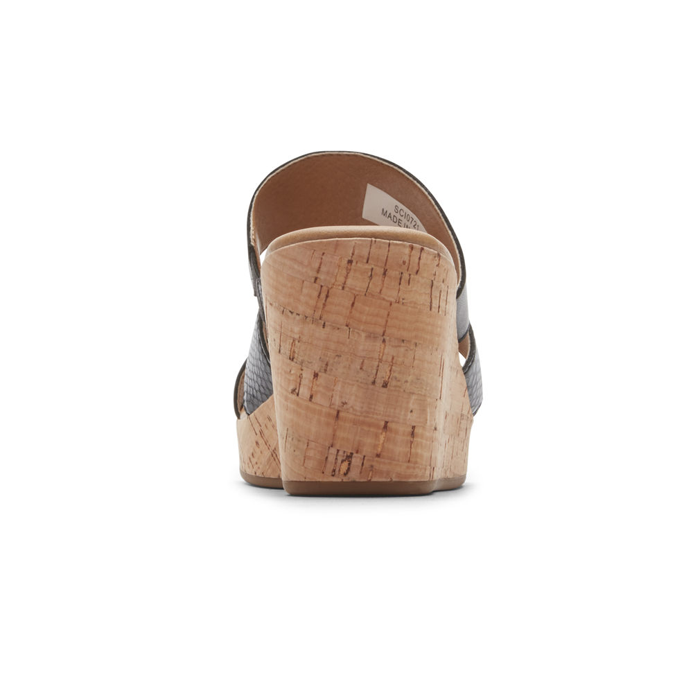 Rockport Badesandaler Dame Svart - Lyla Banded - QACV02459